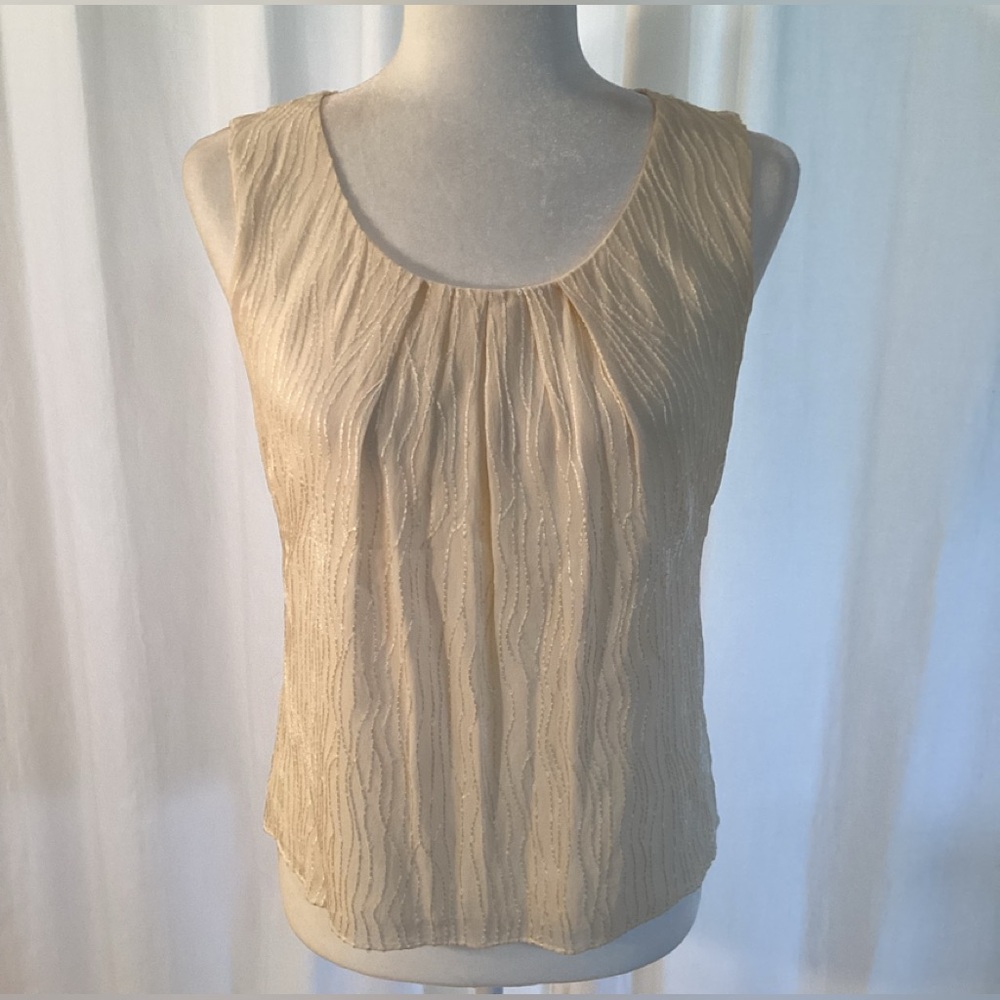 Talbots Nwot Ivory Silk Shell With Sequin Embelli… - image 6